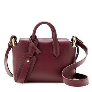 J. Crew Harper Mini Italian Leather Satchel Cross-body Handbag in Cabernet